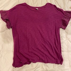 Flutter sleeve short sleeve tee